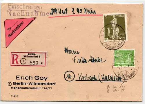 Berlin 40, 47 auf Brief als Mischfrankatur portogerecht #JX597