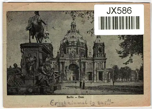Berlin 1, 4 UR auf Postkarte als Mischfrankatur portogerecht #JX586