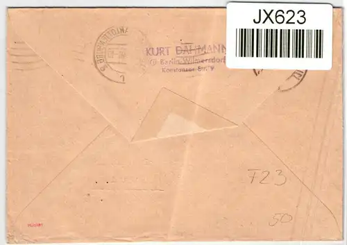 Berlin 2 auf Brief als Einzelfrankatur portogerecht, Stempel F 22 #JX623