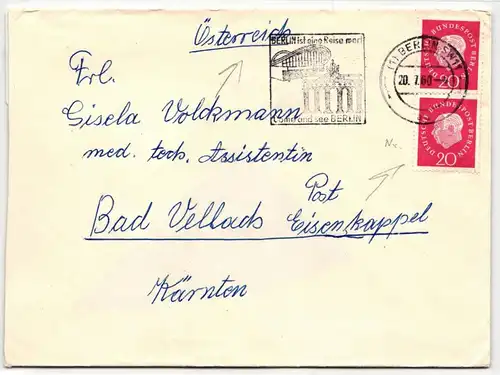 Berlin 184 wR auf Brief als Mehrfachfrankatur portogerecht #JX698