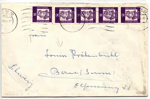 Berlin 201 auf Brief als Mehrfachfrankatur portogerecht #JX699