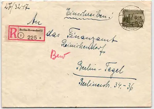 Berlin 53 auf Brief als Einzelfrankatur portogerecht #JX662