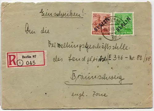 Berlin 9, 16 auf Brief als Mischfrankatur portogerecht #JX646