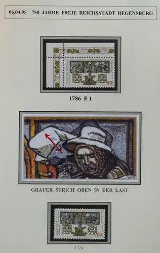 Bund 1786 F1 postfrisch Plattenfehler #KB452