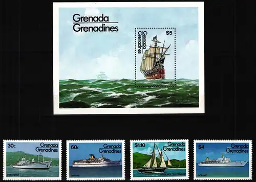 Grenada Grenadinen 611-614 und Block 82 postfrisch Schiffe #JH771