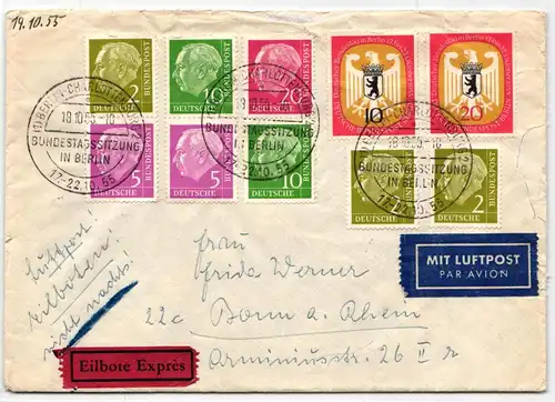 BRD Bund S 17, S 25 u.a auf Brief gelaufen #JX854