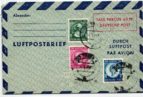 Französische Zone Rheinland-Pfalz 46-48 auf Brief ungelaufen #JX861