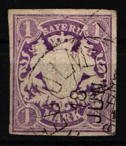 Bayern 30 gestempelt breitrandig geschnitten #JX729