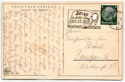 Deutsches Reich 516 auf Postkarte Briefmarkenausstellung Zittau #KD162