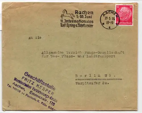 Deutsches Reich 519 auf Brief Reit- Turnier #KD175