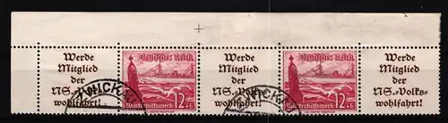 Deutsches Reich W 128-W 129 gestempelt zusammenhängend vom Rand #KD049