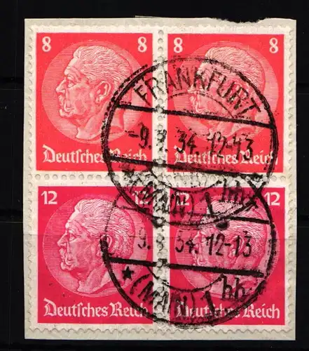 Deutsches Reich S 112 gestempelt 2x auf Briefstück #KD073