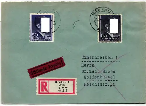 Deutsche Besetzung Generalgouvernement 83, 88 auf Brief Paetow BPP #KD128