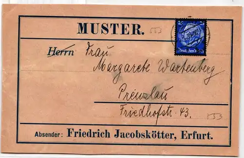 Deutsches Reich 553 auf Paketaufkleber Warenprobe #KD145