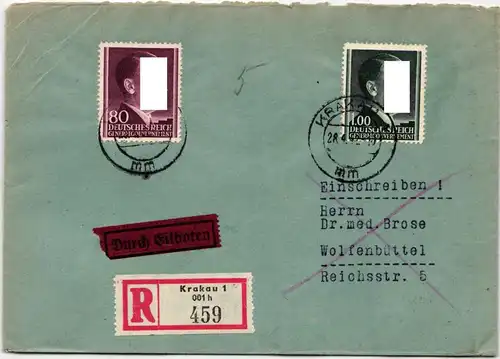 Deutsche Besetzung Generalgouvernement 85, 86 auf Brief Paetow BPP #KD130