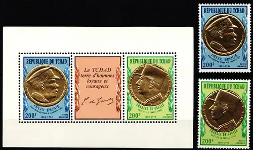 Tschad 424-425 und Block 28 postfrisch #KA357