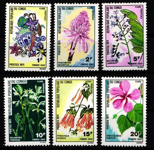 Kongo (Brazzaville) Portomarken 13-18 postfrisch #KA444