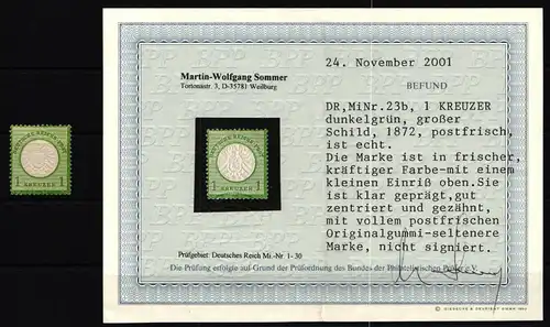 Deutsches Reich 23b postfrisch mit Fotobefund Sommer BPP #KB848