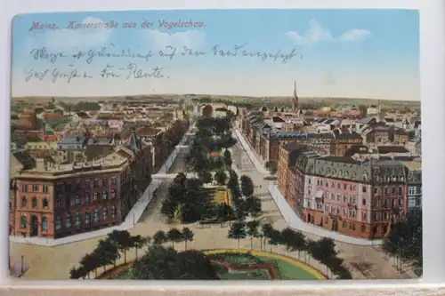 AK Mainz Kaiserstraße aus der Vogelschau 1915 #PE343