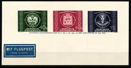 Österreich 943-945 postfrisch als UPU Adressaufkleber #KB960