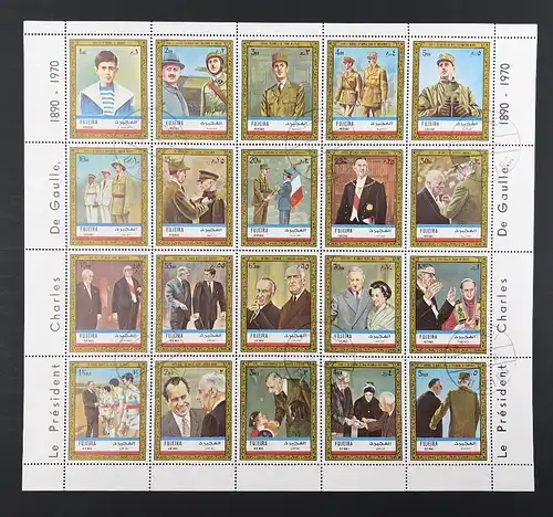 Fujeira ZD-Bogen 936-955 A gestempelt de Gaulle #KB508