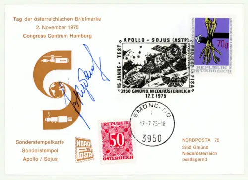 Sonderbeleg Apollo-Sojus 15 Jahre Test Autogramm Waleri Kubassow #KB517