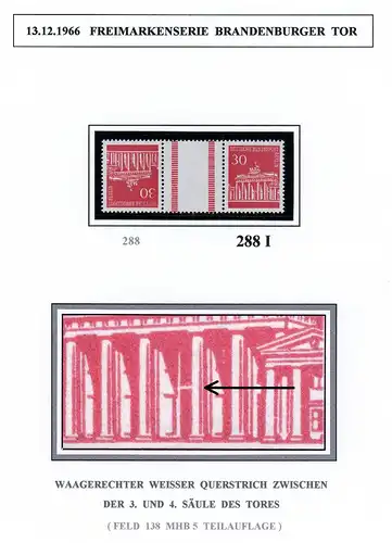 Berlin KZ 3 a mit 288 I postfrisch Plattenfehler #KB501