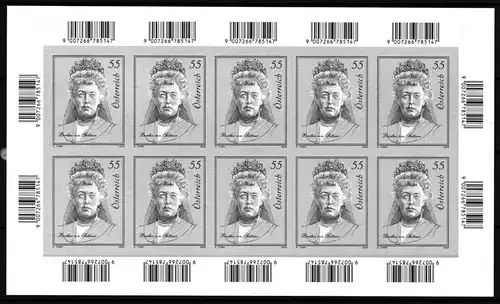 Österreich 2827 postfrisch als Schwarzdruck-Kleinbogen #JI849