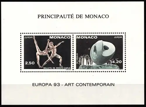 Monaco 2120-2121 postfrisch als Sonderdruck gezähnt, Cept #JI749