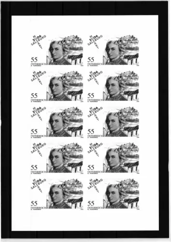 Österreich 2603 postfrisch als Schwarzdruck-Kleinbogen #JI817