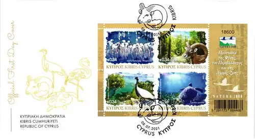 Zypern Jahrgang 2021 gestempelt als FDC Ersttagsonderstempel ohne 1473 #JI927