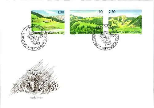Liechtenstein Jahrgang 2007 gestempelt als FDC/ Ersttagsbriefe #JU679