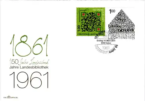 Liechtenstein Jahrgang 2011 gestempelt als FDC/ Ersttagsbriefe #JU683