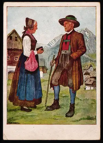 Österreich aus Postkarte Trachten: Ennstal #JU654