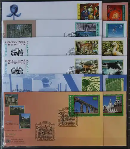 UNO Wien Lot FDC Jahrgang 2000 gestempelt Ertsttagssonderstempel #JU660