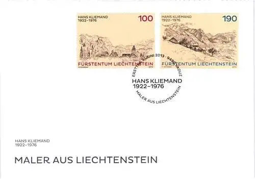 Liechtenstein aus Jahrgang 2013 gestempelt als FDC/ Ersttagsbriefe #JU685