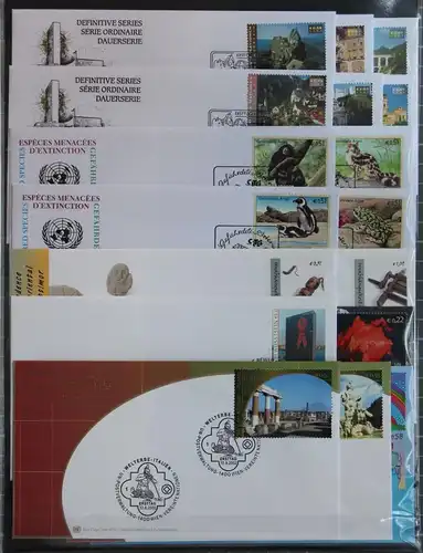 UNO Wien Lot FDC Jahrgang 2002 gestempelt Ertsttagssonderstempel #JU662