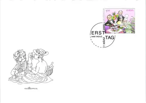 Liechtenstein Jahrgang 2005 gestempelt als FDC/ Ersttagsbriefe #JU677