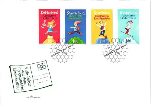 Liechtenstein Jahrgang 2006 gestempelt als FDC/ Ersttagsbriefe #JU678