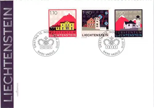 Liechtenstein Jahrgang 2010 gestempelt als FDC/ Ersttagsbriefe #JU682
