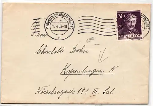 Berlin 99 auf Brief als Einzelfrankatur portogerecht #KD210