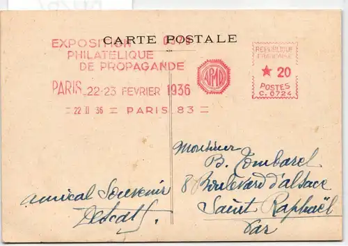 Frankreich 881 auf Postkarte Tag der Briefmarke 1950 #KD263
