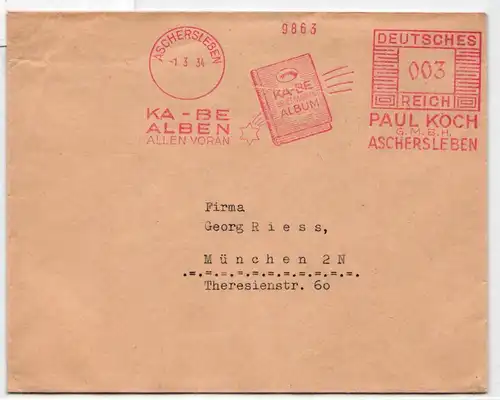 Deutsches Reich auf Postkarte Freistempler KA-BE Alben #KD297