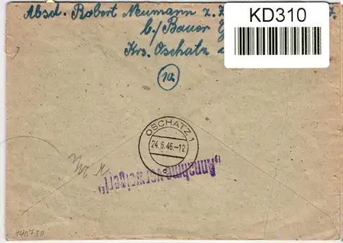 Alliierte Besetzung 924, 925, 929 auf Brief Oberst Mamenko #KD310