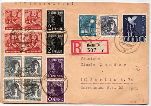 Alliierte Besetzung 962 u.a. auf Brief 10 fach Berlin #KD466