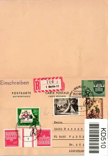 Berlin 296 auf Postkarte Berlin Kuriosität #KD510