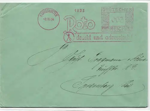 Deutsches Reich auf Brief Freistempler Roto #KD540
