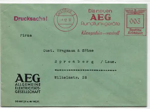 Deutsches Reich auf Brief Freistempler AEG #KD550