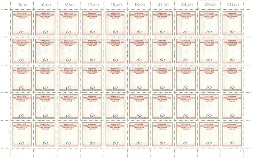 Berlin 50er Bogen 666 postfrisch Oberrand #KE632