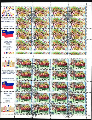 Liechtenstein 1165-1166 gestempelt ZD-Bogen / CEPT #KE715